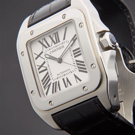 cartier santos 100 w20073x8 diamond|cartier santos 100 diamond bezel.